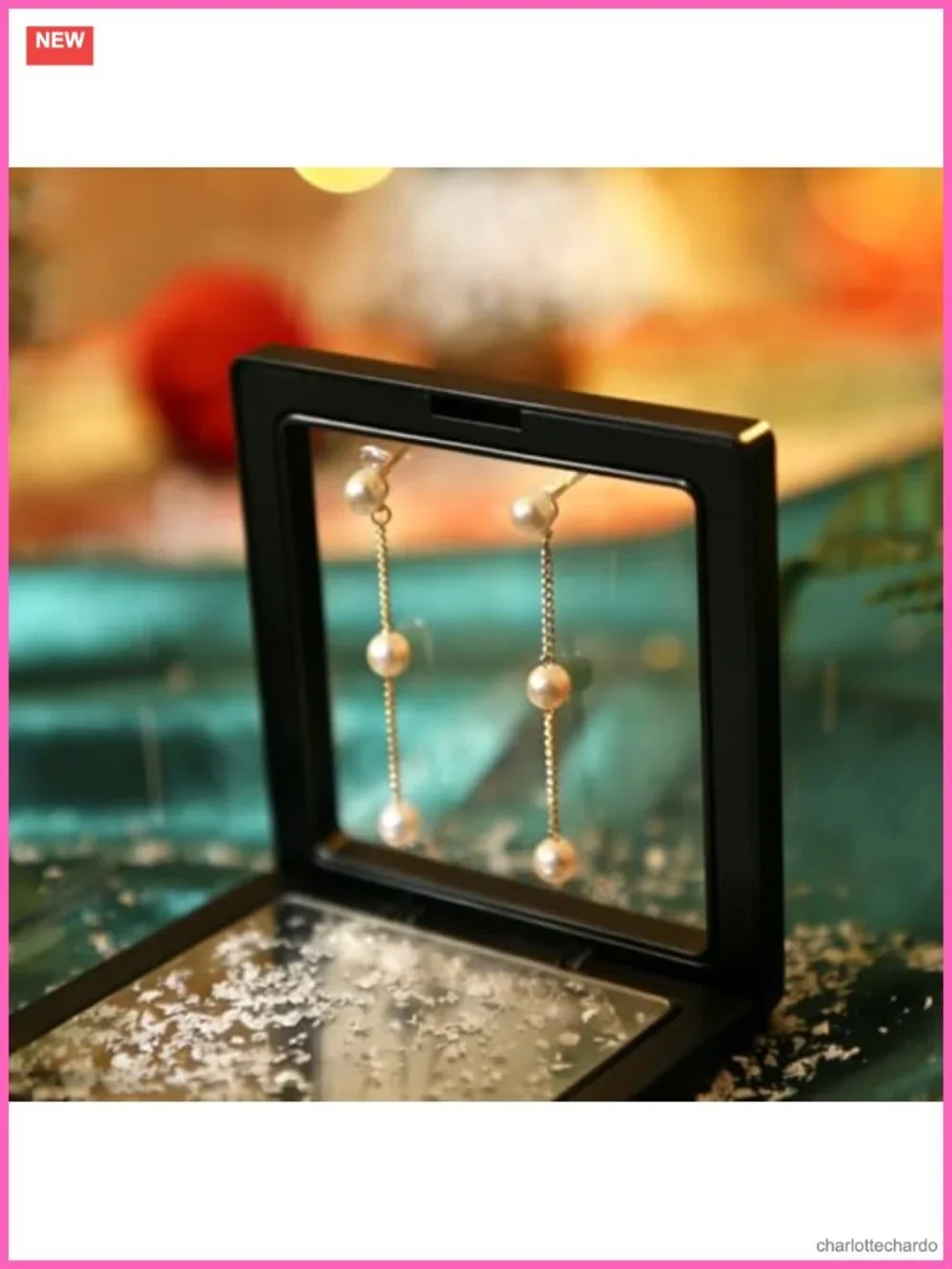 14K Gold Plated Pearl Drop Earrings Dangle Jewelry Women